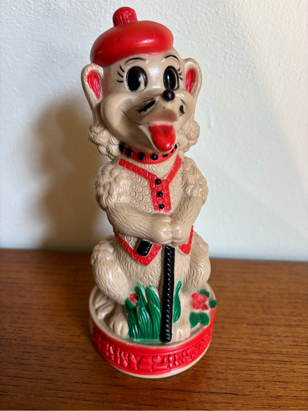 Vintage French poodle penny pincher bank